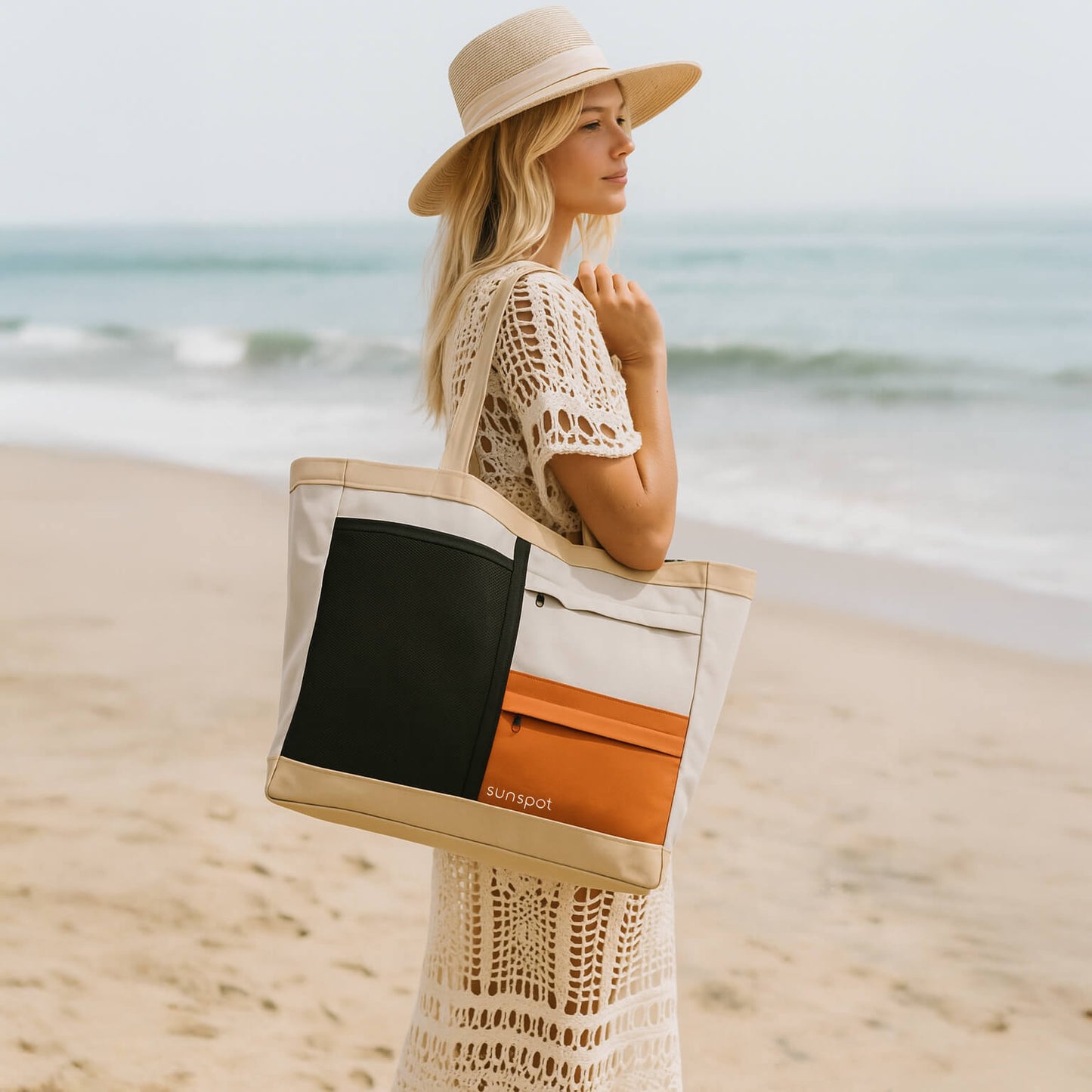 Premium Beach Tote with Pull-out Blanket