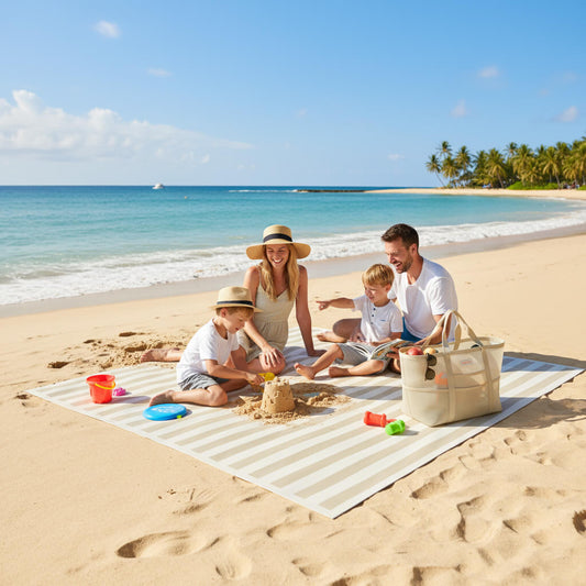 Mesh Beach Tote with Pull-out blanket